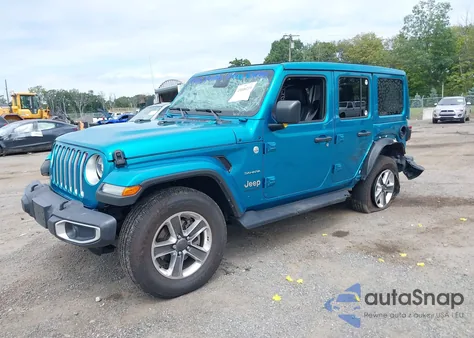 2020 Jeep Wrangler Unlimited Sahara 4X4 z USA, uszkodzony, nr VIN 1C4HJXEG1LW327720